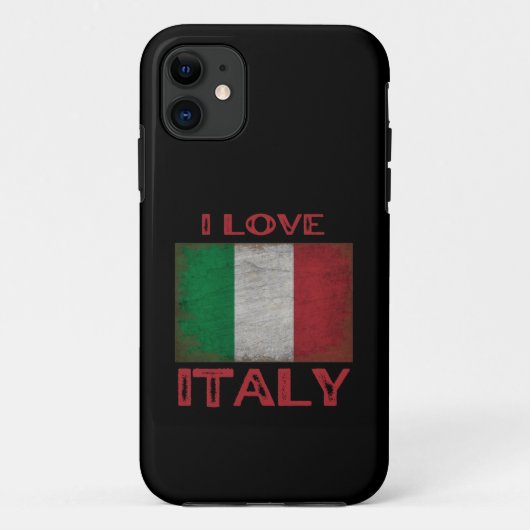 I LOVE ITALY, ITALY FLAG Case-Mate iPhone CASE (Achterkant)