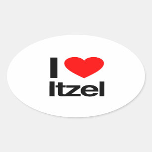 i love itzel ovale sticker