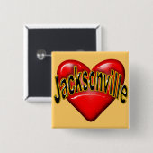 I Love Jacksonville Vierkante Button 5,1 Cm (Voorkant /achterkant)