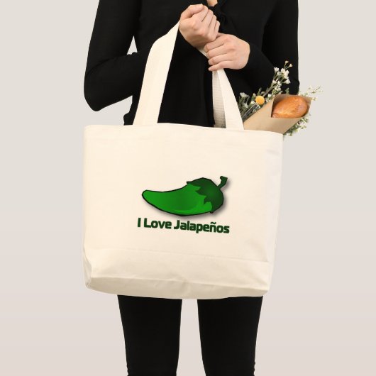 I Love Jalapenos Grote Tote Bag (Voorkant (product))
