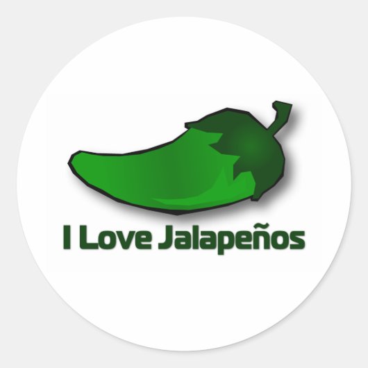 I Love Jalapenos Ronde Sticker (Voorkant)