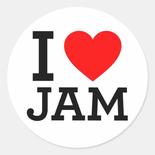 i love Jam Ronde Sticker (Voorkant)