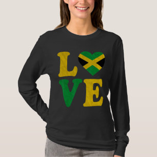 I Love Jamaica Vlag Hart Jamaicaanse Roots P T-shirt