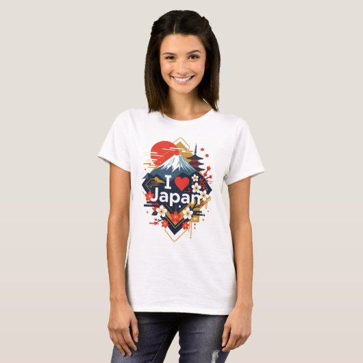 I Love Japan T Shirt - 'I ♥ Japan' (Voorkant volledig)