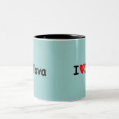 I Love Java Tweekleurige Koffiemok (Center)