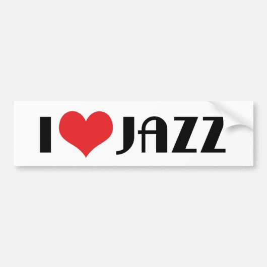 I Love Jazz Bumper Sticker (Devant)