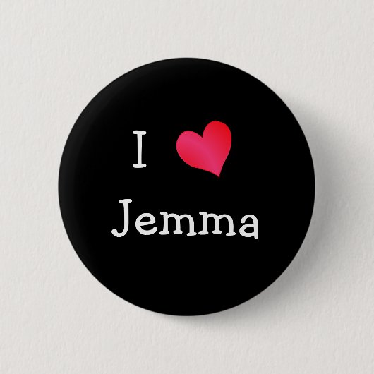 I Love Jemma Ronde Button 5,7 Cm (Voorkant)