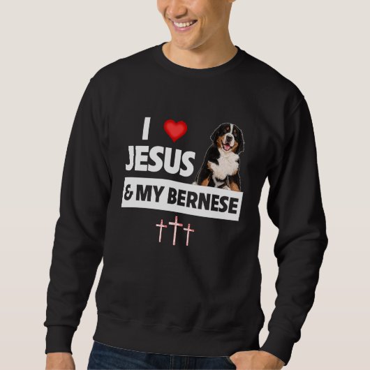 I Love Jesus and My Bernese Mountain Dog Mom Dad C Trui (Voorkant)
