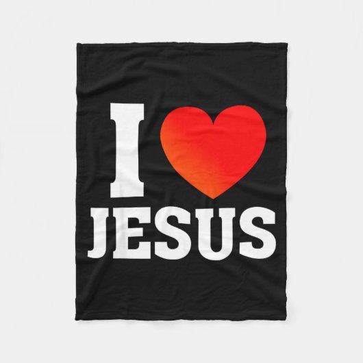 I Love Jesus Fleece Deken (Voorkant)