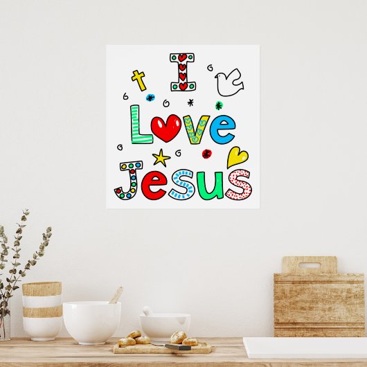 I Love Jesus Poster (Keuken)