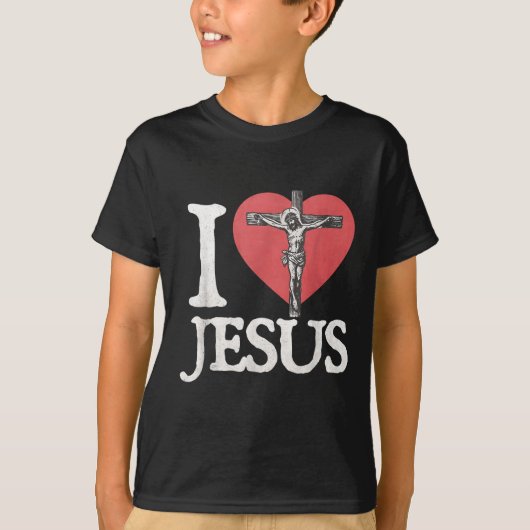 I Love Jesus Retro Christian Religious For Men Wom T-shirt (Voorkant)