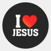 I Love Jesus  Ronde Sticker (Voorkant)