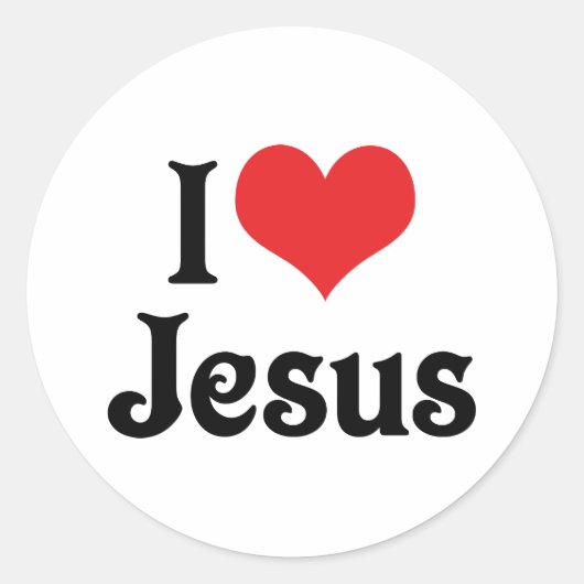 I Love Jesus Ronde Sticker (Voorkant)