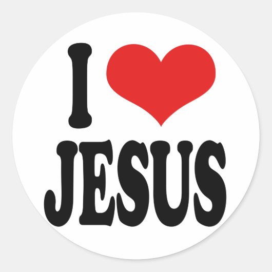 I Love Jesus Ronde Sticker (Voorkant)