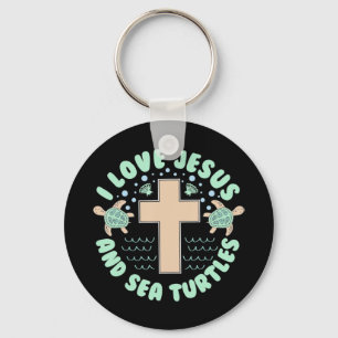 I Love Jesus & Zee Turtles Christelijk Faith Cross Sleutelhanger
