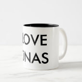 i LOVE JONAS Tweekleurige Koffiemok (Voorkant rechts)