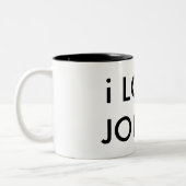 i LOVE JONAS Tweekleurige Koffiemok (Links)