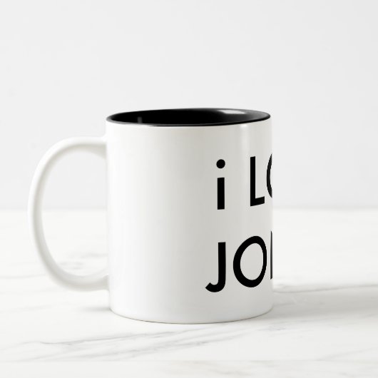 i LOVE JONAS Tweekleurige Koffiemok (Links)