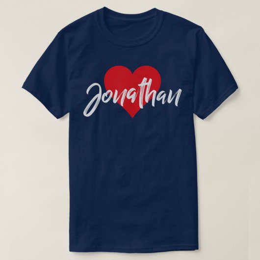 I Love Jonathan Premier Nom Tshirt I Heart Nom (Design devant)