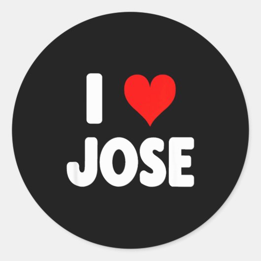 I Love Jose - Heart Ronde Sticker (Voorkant)