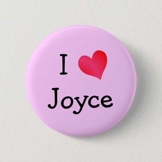 I Love Joyce Ronde Button 5,7 Cm (Voorkant)