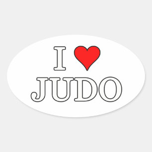 I Love Judo Ovale Sticker