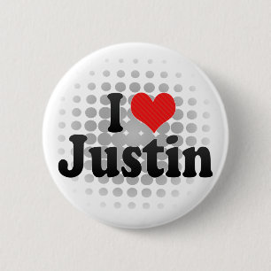 I Love Justin Ronde Button 5,7 Cm