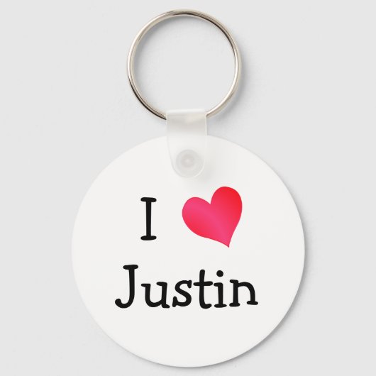 I Love Justin Sleutelhanger (Voorkant)