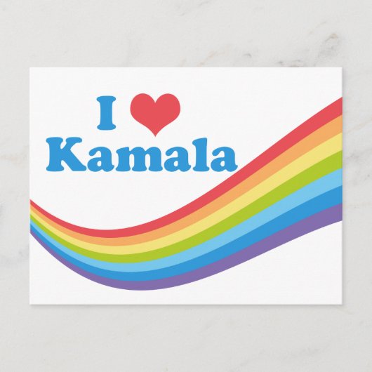 I Love Kamala Harris Cute Rainbow Briefkaart (Voorkant)