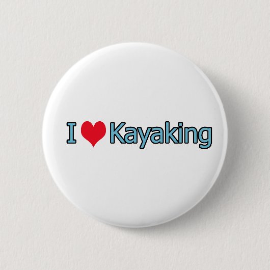 I Love Kayaking Logo Ronde Button 5,7 Cm (Voorkant)