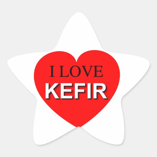 I Love Kefir Ster Sticker (Voorkant)