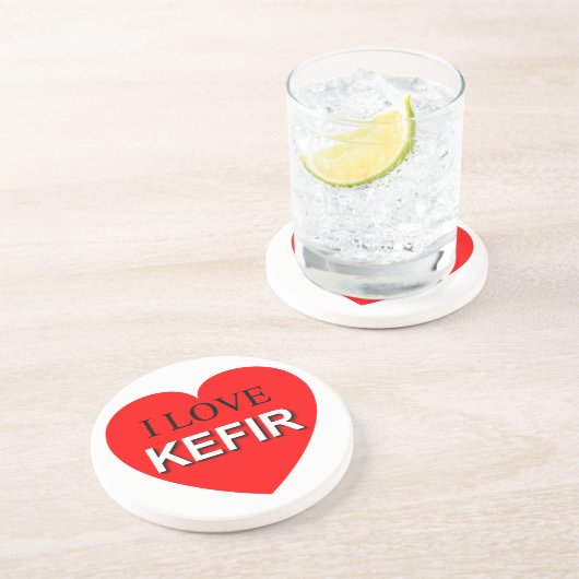 I Love Kefir Zandsteen Onderzetter (Zijkant)