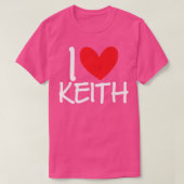 I Love Keith Name Personalized Men Guy BFF Friend  T-shirt (Design voorkant)