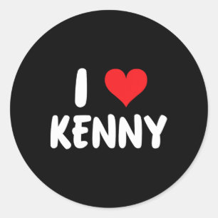I Love Kenny - Hart - Naam Ronde Sticker