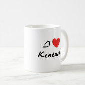 I Love Kentucky Heart Typography Coffee Mug (Devant droit)