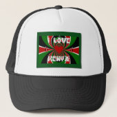 I Love Kenya Hakuna Matata Gifts Trucker Pet (Voorkant)