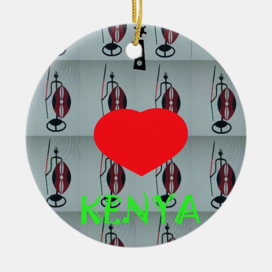 I Love Kenya Keramisch Ornament (Voorkant)