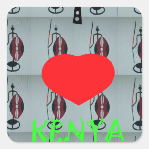 I Love Kenya Vierkante Sticker