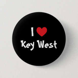 I Love Key West Florida Ronde Button 5,7 Cm