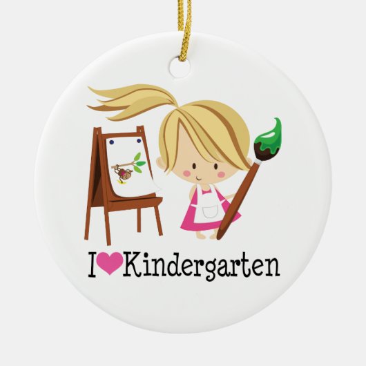 I Love Kindergarten Gift Keramisch Ornament (Voorkant)