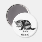 I Love Kittens Tabby Chat Amateur d'animaux Magnet (Recto/Verso)