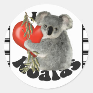 I Love Koalas Ronde Sticker