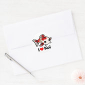 I Love Koi Ronde Sticker (Envelop)