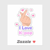 I Love Kpop Vinyl Sticker (Feuille)