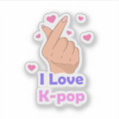 I Love Kpop Vinyl Sticker (Devant)