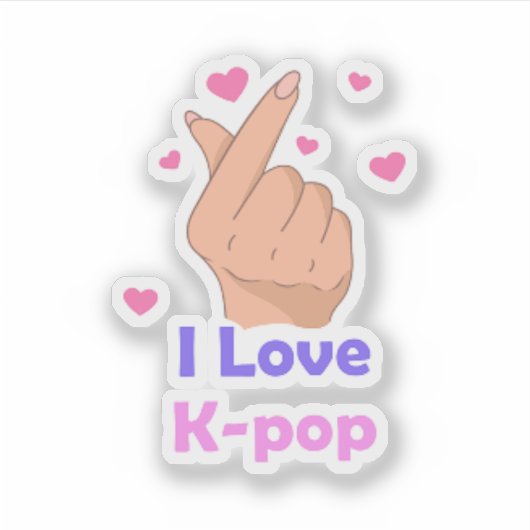 I Love Kpop Vinyl Sticker (Devant)