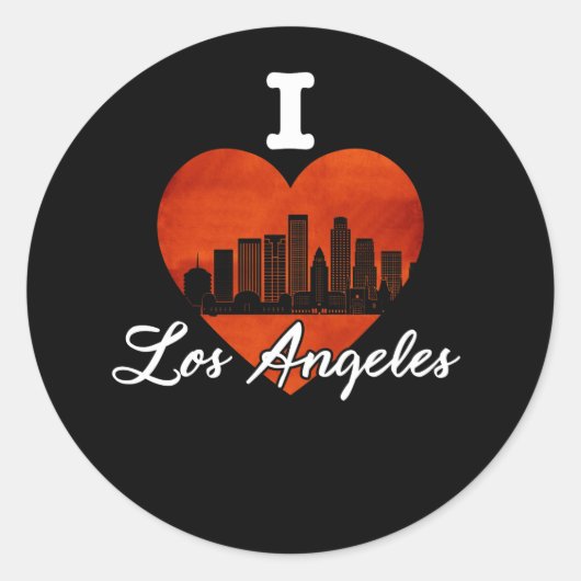 I Love LA Los Angeles Ronde Sticker (Voorkant)