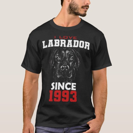 I love labrador since 1993 t-shirt (Voorkant)