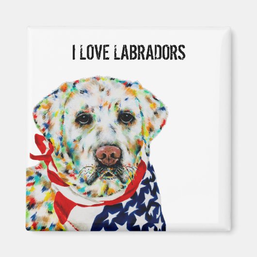 I Love Labradors Magnet Magneet (Voorkant)