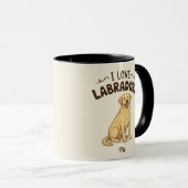 I Love Labradors Mug – Hand-Drawn Illustration (Devant droit)